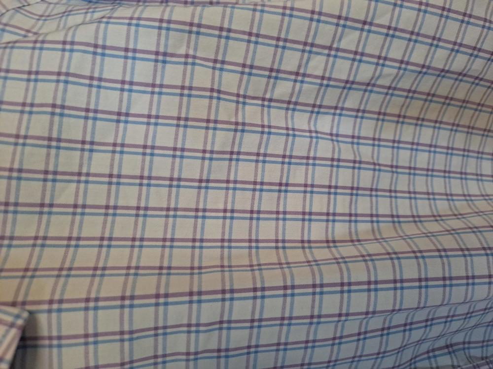Twillory White/Blue/Purple Button Down Performance Fabric‎ Shirt SIze 17.5 - Picture 2 of 6